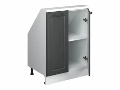 Armario de cocina para techo inclinado antracita casa de campo 60x46x81.6 r-line Armario Para Buhardilla