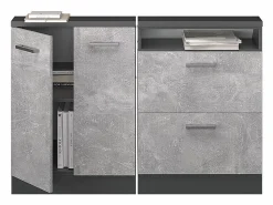 Vicco Armario de cocina para techo inclinado hormigón 120x46x81.6 r-line