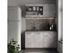 Vicco Armario de cocina para techo inclinado hormigón 120x46x81.6 r-line