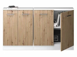 Vicco Armario de cocina para techo inclinado roble artesanal 140x46x81.6 r-line
