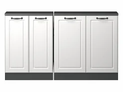 Best Vicco Armario de cocina para techo inclinado blanco casa de campo 140x46x81.6 r-line Blanco roto