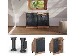 Best Armario de cocina para techo inclinado hormigón 60x46x81.6 r-line Armario Para Buhardilla