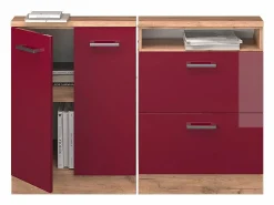 Armario de cocina para techo inclinado de alto brillo 120x46x81.6 r-line Armario Para Buhardilla