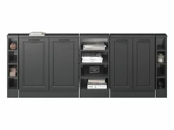 Vicco Armario de cocina para techo inclinado antracita casa de campo 210x46x81.6 r-line