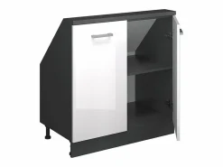 Best Armario de cocina para techo inclinado alto brillo 80x46x81.6 r-line Armario Para Buhardilla
