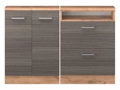 Vicco Armario de cocina para techo inclinado gris noble 120x46x81.6 r-line