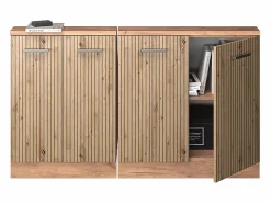 Vicco Armario de cocina para techo inclinado roble artesanal 140x46x81.6 r-line