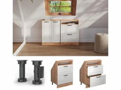 Best Armario de cocina para techo inclinado blanco casa de campo 60x46x81.6 r-line Armario Para Buhardilla
