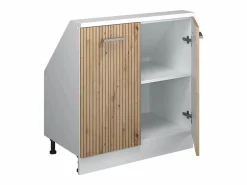 Sale Vicco Armario de cocina para techo inclinado roble artesanal 80x46x81.6 r-line Color natural claro