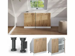 Sale Vicco Armario de cocina para techo inclinado roble artesanal 80x46x81.6 r-line Color natural claro