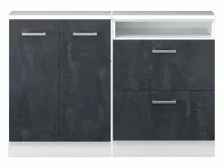 Vicco Armario de cocina para techo inclinado hormigón 120x46x81.6 r-line