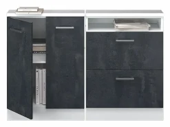 Vicco Armario de cocina para techo inclinado hormigón 120x46x81.6 r-line