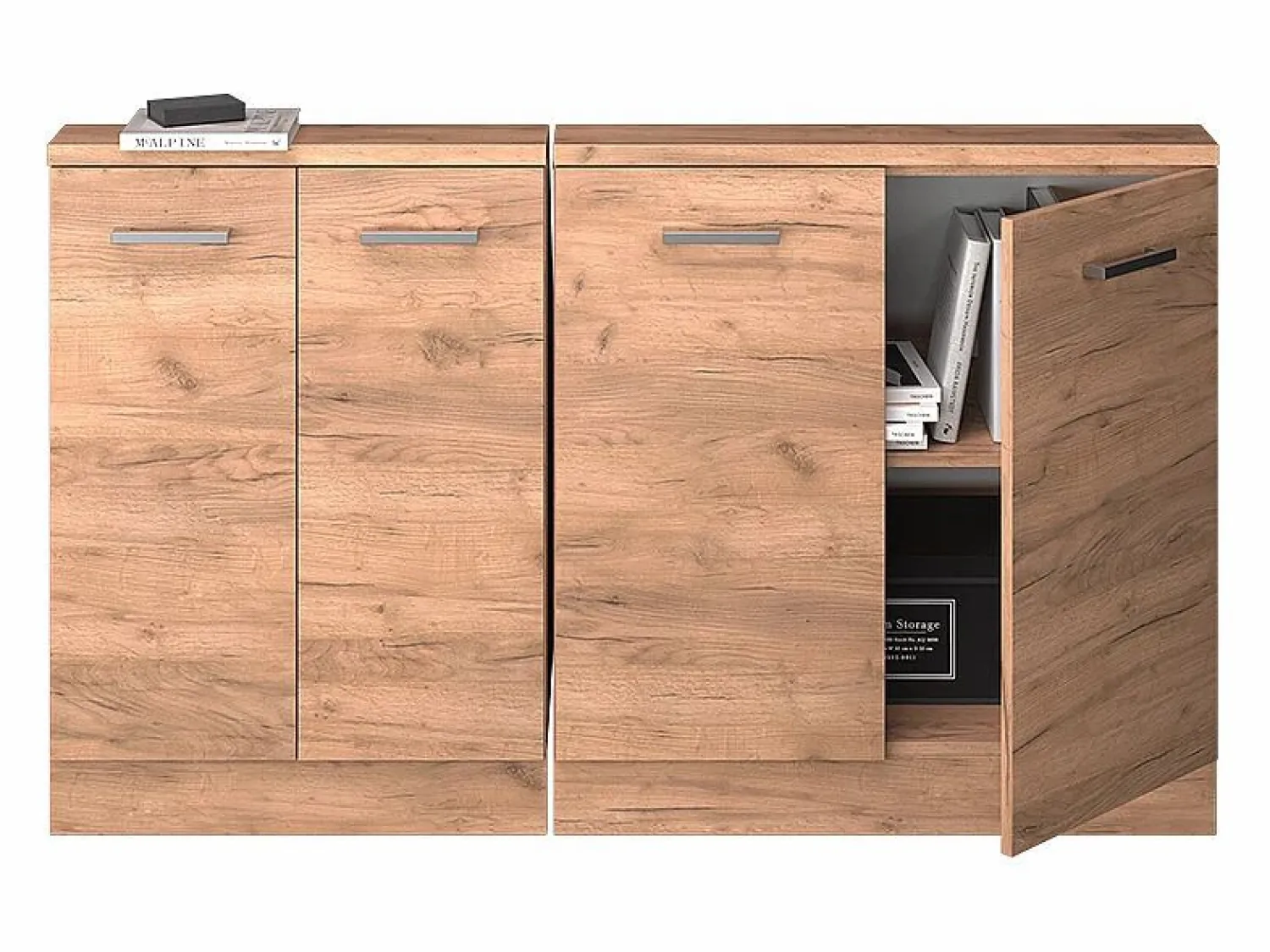 Clearance Vicco Armario de cocina para techo inclinado roble dorado 140x46x81.6 r-line Color natural oscuro