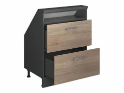 New Vicco Armario de cocina para techo inclinado sonoma 60x46x81.6 r-line Color natural claro