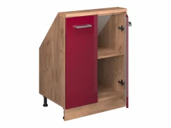 New Vicco Armario de cocina para techo inclinado de alto brillo 60x46x81.6 r-line Rojo