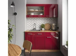 New Vicco Armario de cocina para techo inclinado de alto brillo 60x46x81.6 r-line Rojo