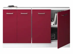 Vicco Armario de cocina para techo inclinado brillo intenso/blanco 140x46x81.6 r-line