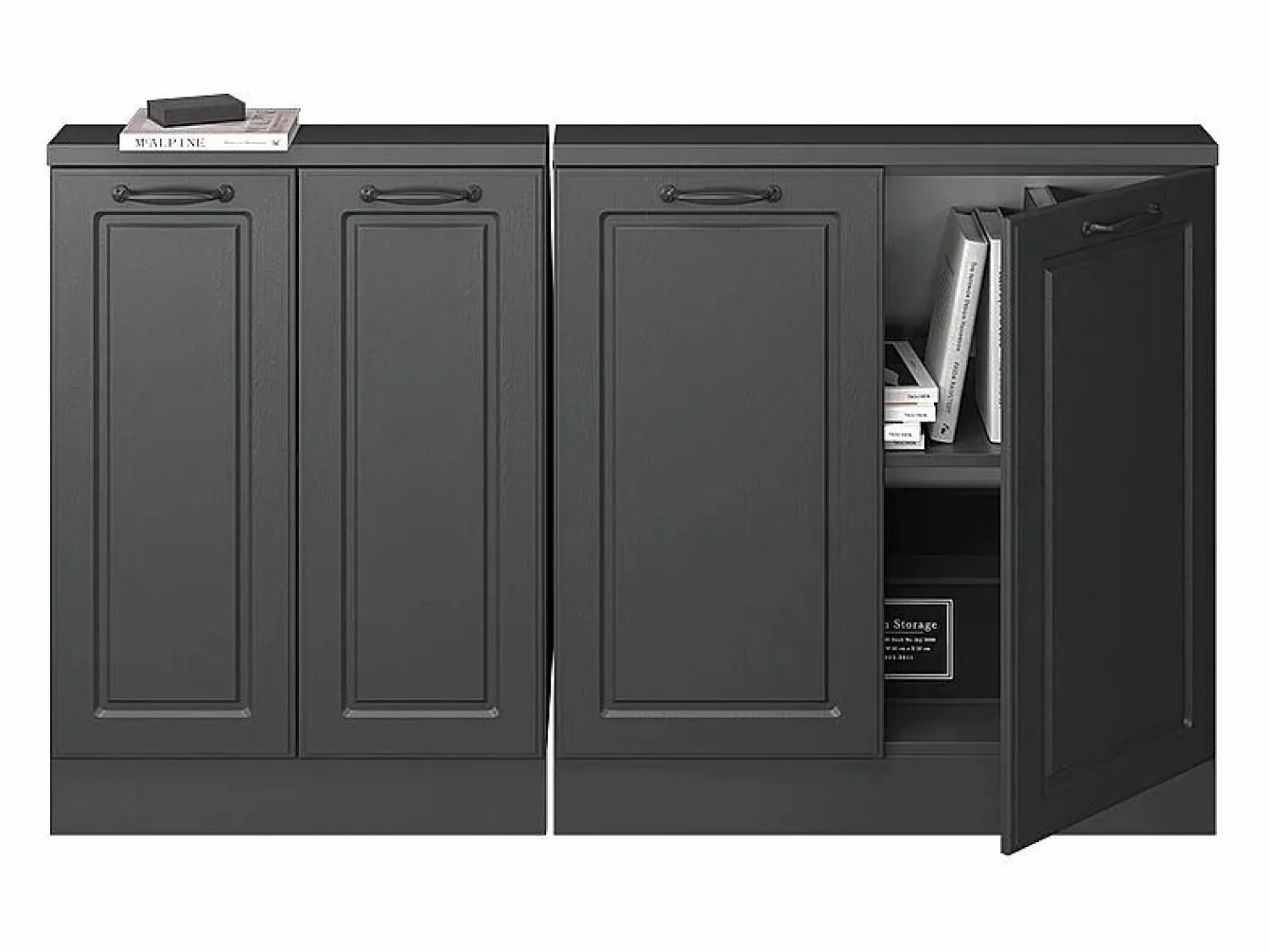 Vicco Armario de cocina para techo inclinado antracita casa de campo 140x46x81.6 r-line