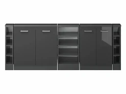 Vicco Armario de cocina para techo inclinado antracita alto brillo 210x46x81.6 r-line Gris antracita
