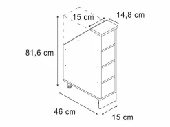 Vicco Armario de cocina para techo inclinado antracita 15x46x81.6 r-line