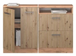Vicco Armario de cocina para techo inclinado roble artesanal 120x46x81.6 r-line