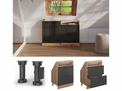 Sale Vicco Armario de cocina para techo inclinado antracita casa de campo 60x46x81.6 r-line Gris antracita