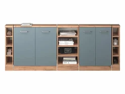 Vicco Armario de cocina para techo inclinado gris ado 210x46x81.6 r-line