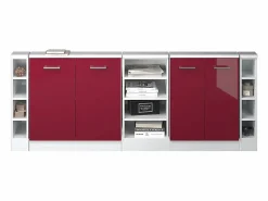 Outlet Armario de cocina para techo inclinado brillo intenso/blanco 210x46x81.6 r-line Armario Para Buhardilla