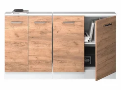 Best Vicco Armario de cocina para techo inclinado roble dorado 140x46x81.6 r-line Color natural oscuro