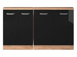 Outlet Vicco Armario de cocina para techo inclinado brillo intenso 140x46x81.6 r-line Negro
