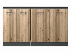 Clearance Vicco Armario de cocina para techo inclinado roble artesanal 140x46x81.6 r-line Color natural claro