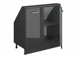 Vicco Armario de cocina para techo inclinado antracita alto brillo 80x46x81.6 r-line
