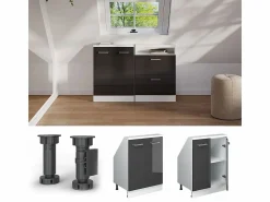 Online Armario de cocina para techo inclinado antracita alto brillo 60x46x81.6 r-line Armario Para Buhardilla