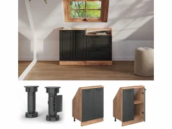 Clearance Armario de cocina para techo inclinado antracita casa de campo 60x46x81.6 r-line Armario Para Buhardilla