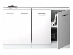 New Armario de cocina para techo inclinado alto brillo 140x46x81.6 r-line Armario Para Buhardilla