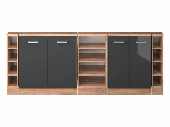 Vicco Armario de cocina para techo inclinado antracita alto brillo 210x46x81.6 r-line