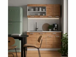 Clearance Vicco Armario de cocina para techo inclinado roble dorado 210x46x81.6 r-line Color natural oscuro