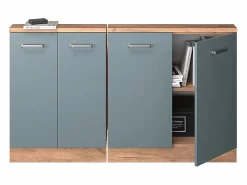 Vicco Armario de cocina para techo inclinado gris ado 140x46x81.6 r-line
