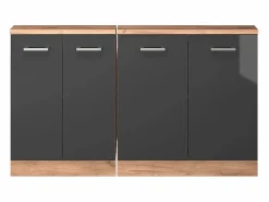 New Vicco Armario de cocina para techo inclinado antracita alto brillo 140x46x81.6 r-line Gris antracita