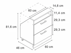 Discount Vicco Armario de cocina para techo inclinado gris noble 60x46x81.6 r-line Gris claro