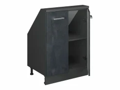 Sale Vicco Armario de cocina para techo inclinado hormigón 60x46x81.6 r-line Negro