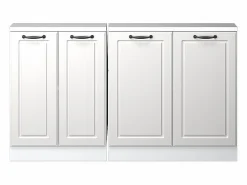 Vicco Armario de cocina para techo inclinado blanco casa de campo 140x46x81.6 r-line