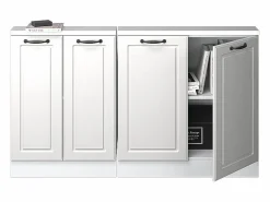 Vicco Armario de cocina para techo inclinado blanco casa de campo 140x46x81.6 r-line