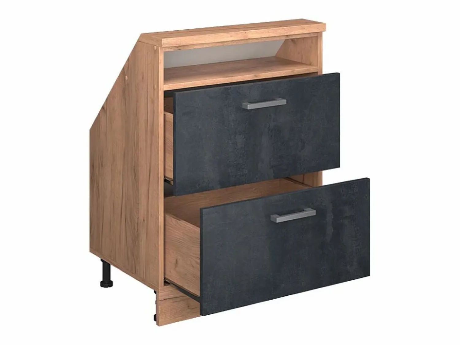 Clearance Armario de cocina para techo inclinado hormigón 60x46x81.6 r-line Armario Para Buhardilla
