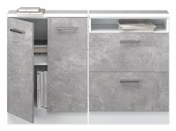 Best Armario de cocina para techo inclinado hormigón 120x46x81.6 r-line Armario Para Buhardilla