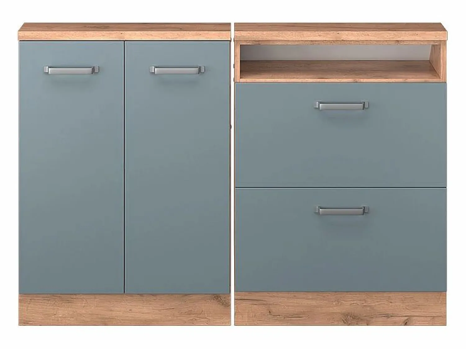 New Vicco Armario de cocina para techo inclinado gris ado 120x46x81.6 r-line Azul