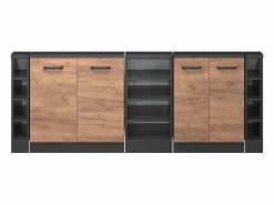 Clearance Vicco Armario de cocina para techo inclinado roble dorado 210x46x81.6 r-line Color natural oscuro
