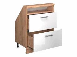 Vicco Armario de cocina para techo inclinado alto brillo 60x46x81.6 r-line