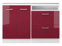 Vicco Armario de cocina para techo inclinado brillo intenso/blanco 120x46x81.6 r-line