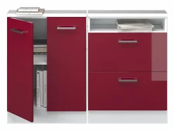 Vicco Armario de cocina para techo inclinado brillo intenso/blanco 120x46x81.6 r-line